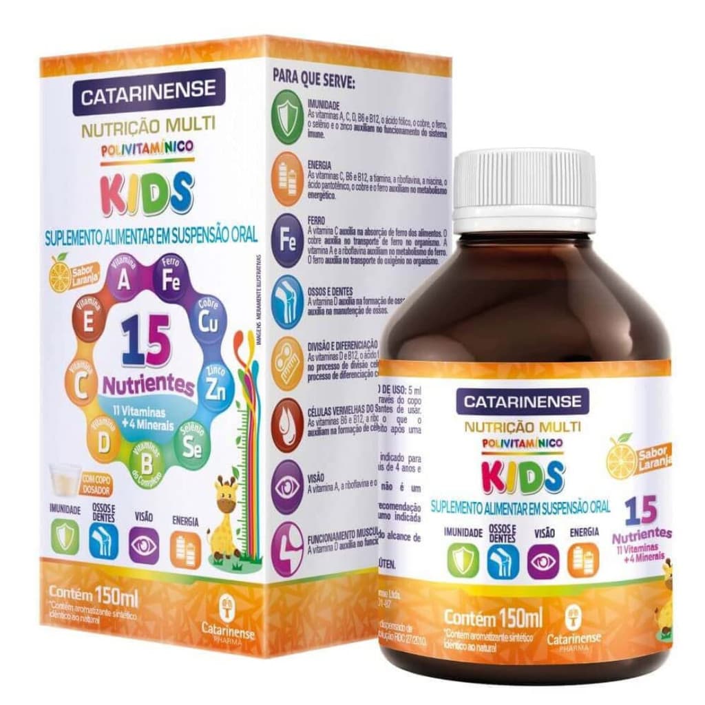 Polivitamínico Kids Multi Catarinense 150mL – Saúde Completa para Crianças