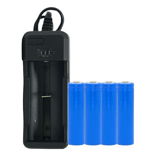 4 Bater Recarregaveis Original Microfone Kdr200 + Carregador Com Led Indicador De Carga De Baterias Recarregaveis