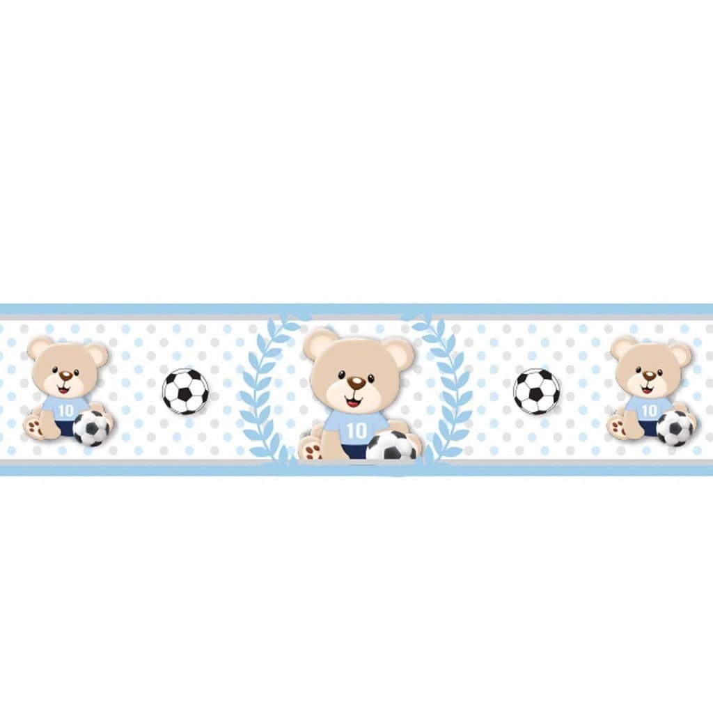 2 Faixas Adesivas De Parede Ursinho Futebol