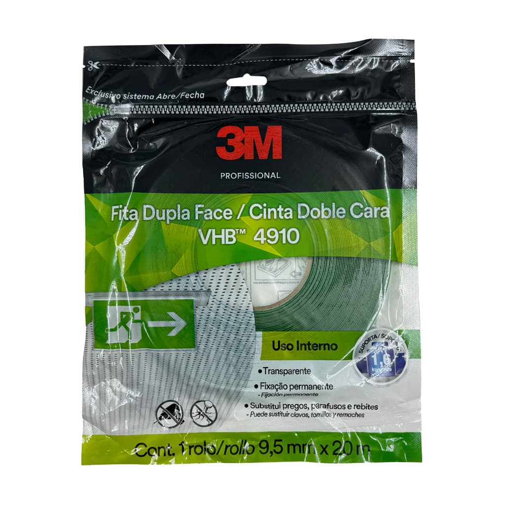 Fita Dupla Face 3m 9,5mm X 20m 4910 Vhb Transparente