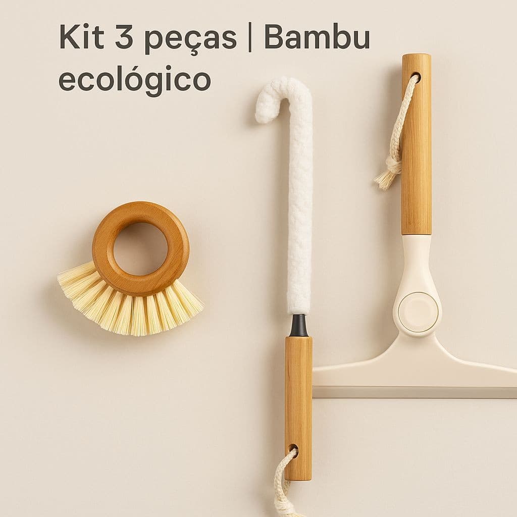 KIT LIMPEZA PIA - RODO, ESCOVA DE FRUTAS, ESCOVA DE JARRAS