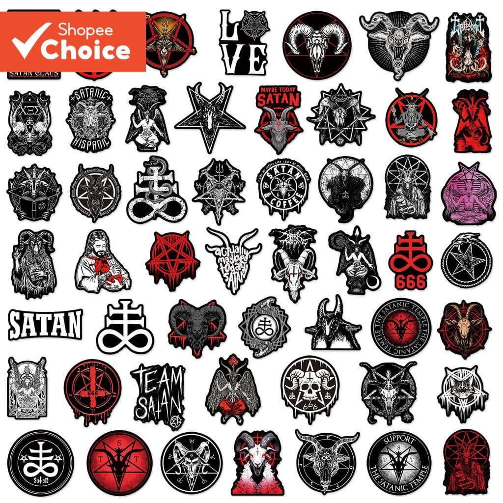 Black Devil Satan Series Graffiti Adesivos 50 Unidades Adesivo À Prova D'água Para Mala Laptop Capacete Skate