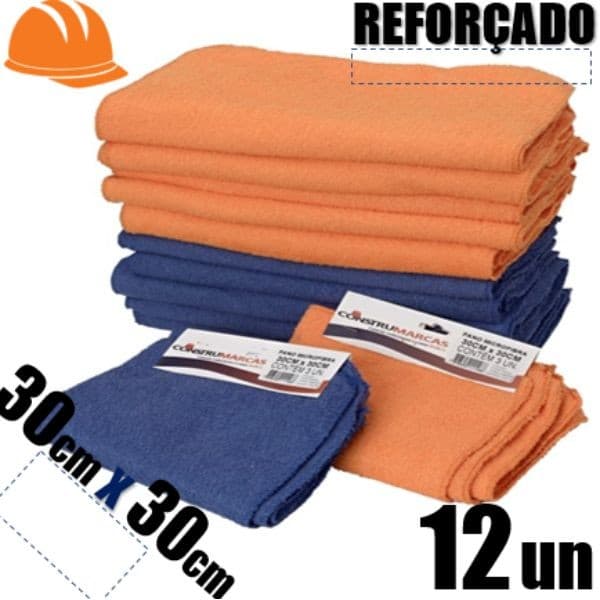 KIT 12 PANO MICROFIBRA MULTIUSO 30CM X 30CM - CONSTRUMARCAS