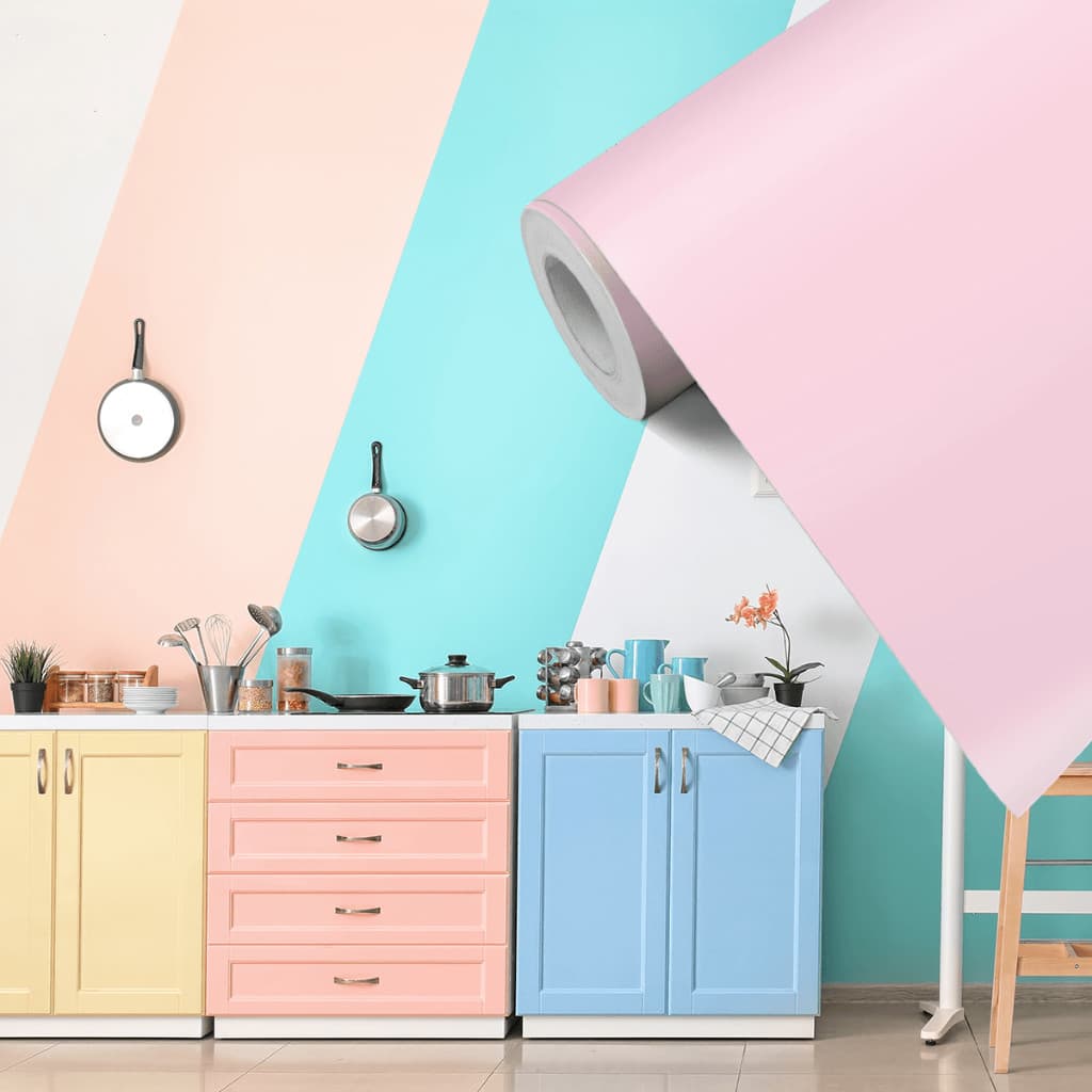 Papel de Parede Liso Colorido para Envelopar Móveis Geladeira Cômoda e Guarda Roupa