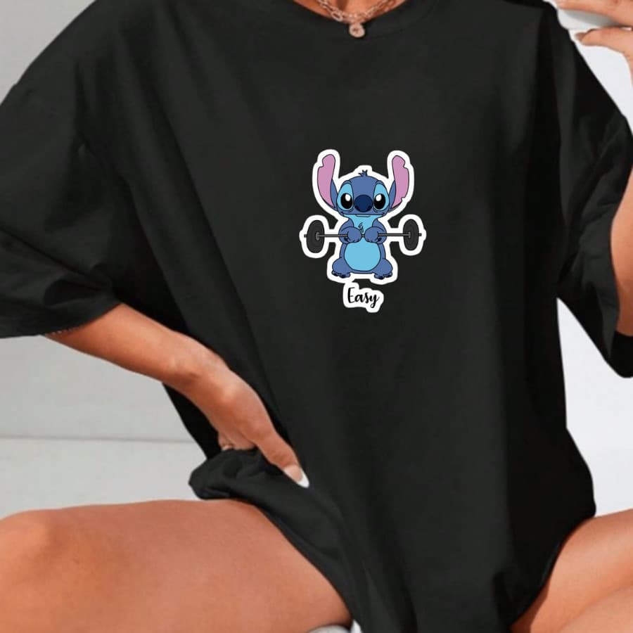 CAMISETÃO FEMININO OVERSIZE GYM ESTAMPADO ALGODÃO