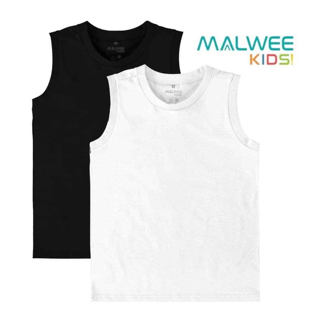 KIT 2 REGATAS INFANTIL CAMISETA MENINO ALGODÃO PROTEÇÃO UV MALWEE KIDS