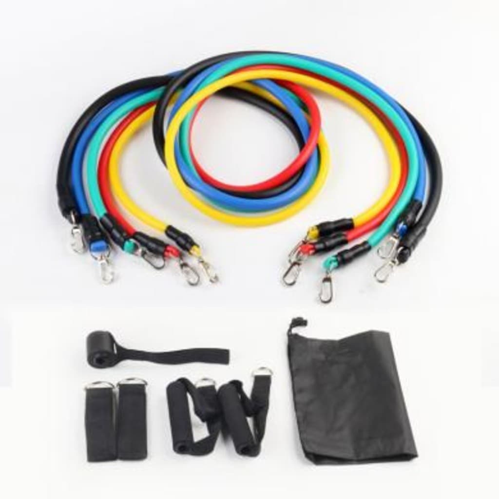 Kit Power Tube Elástico Musculação Crossfit pilates yoga fitness 11 Itens Funcional