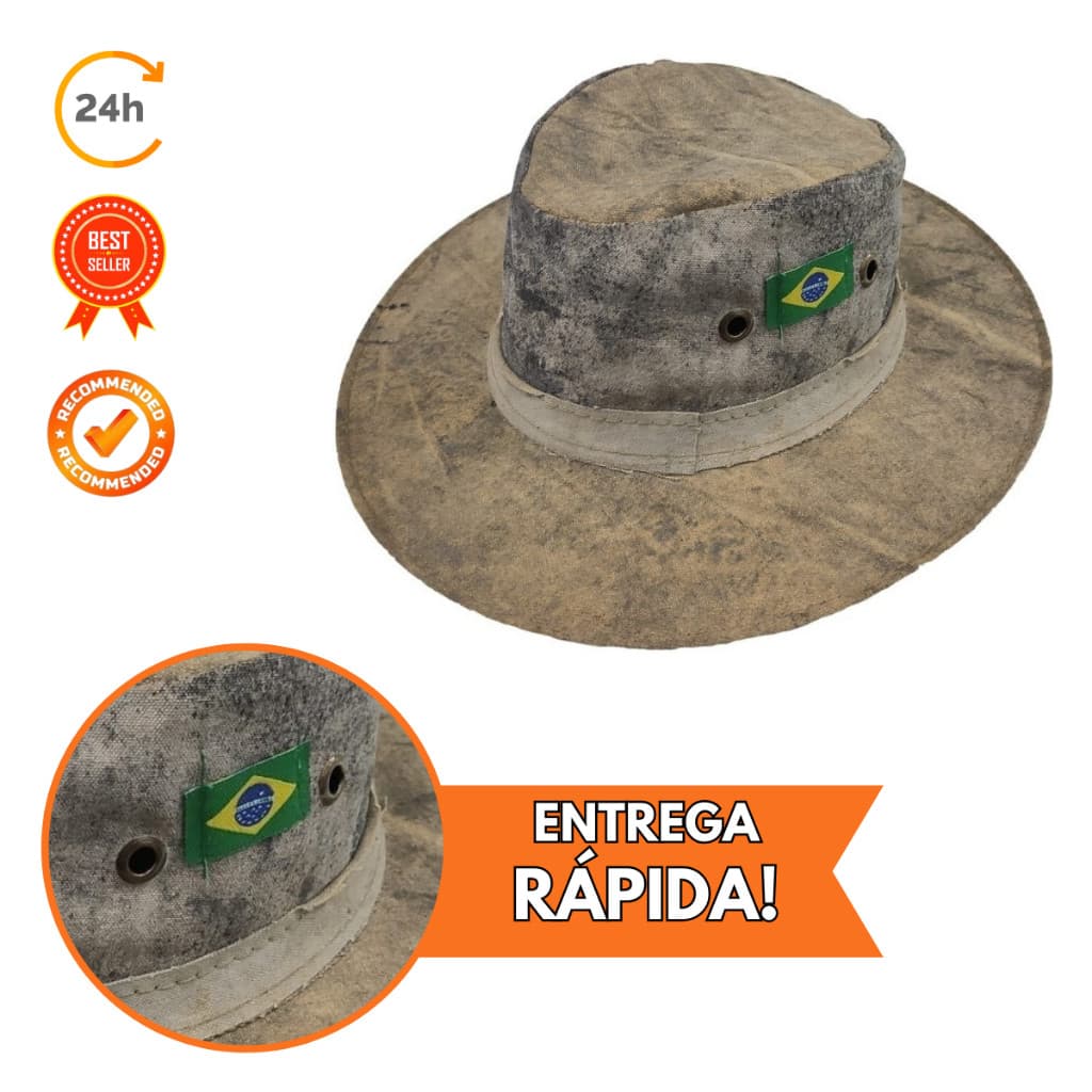 Chapeu Country Pantaneiro Caipira De Lona Trabalhar Roça
