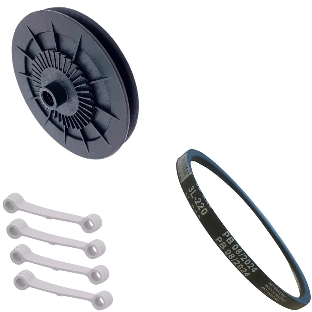 Kit Polia V E Correia V Compativel Lavadora Brastemp Clean -Consul Bwc09 Bwc10 Bwl09 Bwq24 Bwq22
