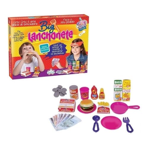 Brinquedo Infantil Big Lanchonete Crec Crec Cozinha Divertida Faz de Conta
