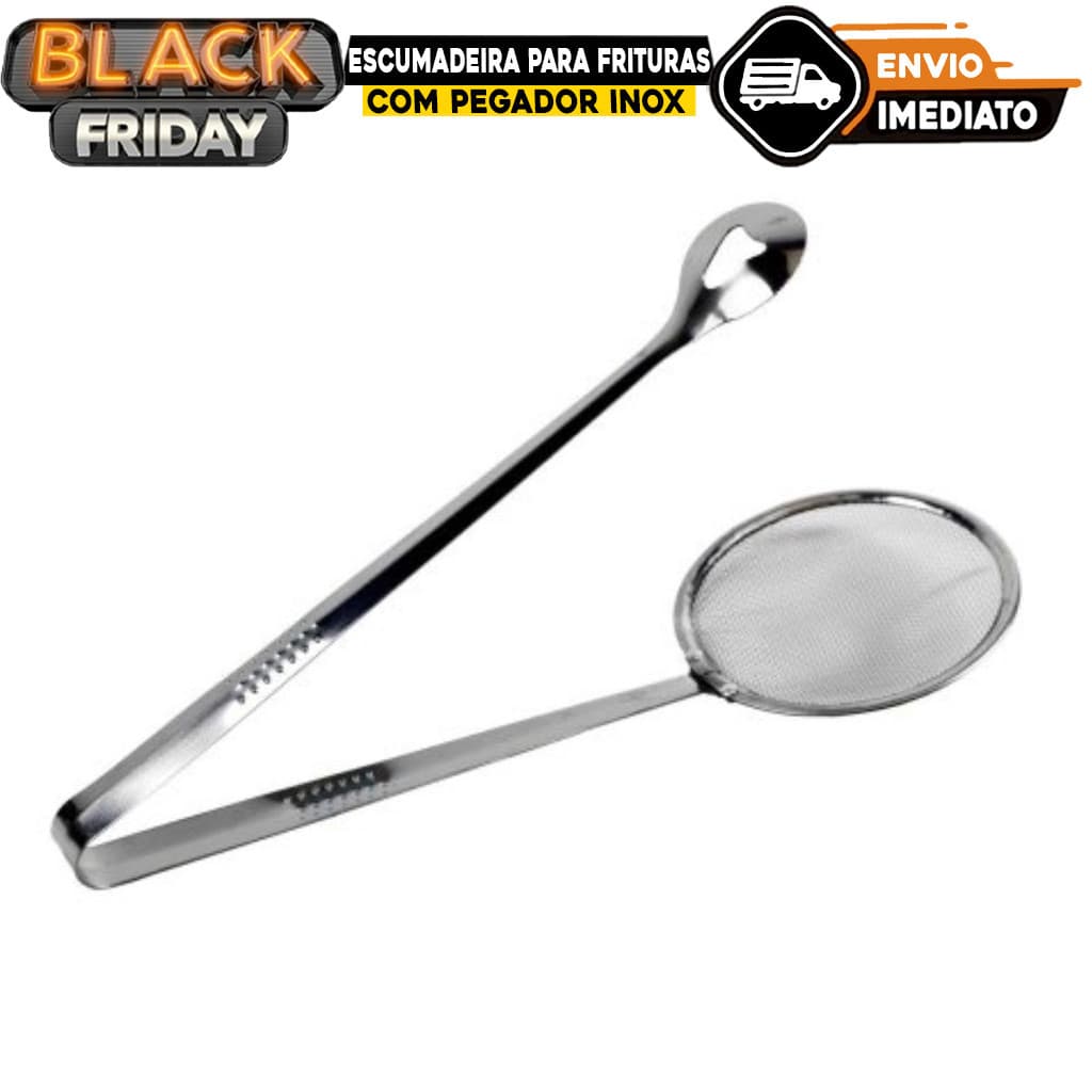 Escumadeira Para Fritura Com Pegador Inox 28,5cm qualidade