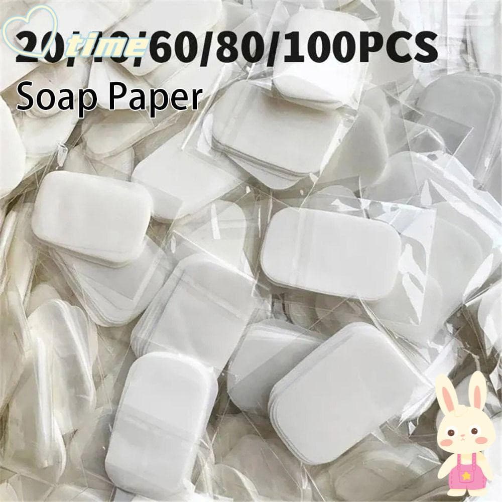 TIME1 20/50/60/80/100 Folhas de Sabão, Folhas de Espuma de Limpeza para Lavagem das Mãos, Folhas de Sabão Perfumadas Des