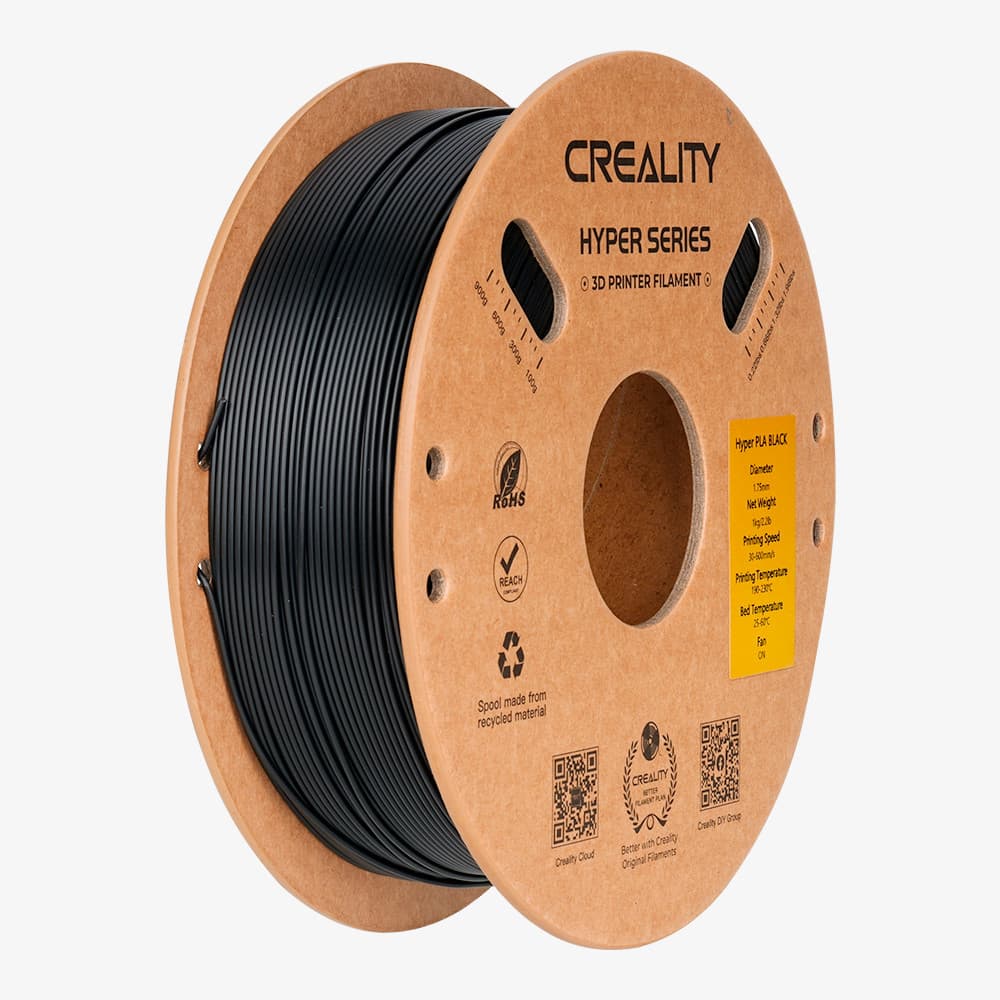 Filamento PLA para Impressora 3D Creality Hyper Fast PLA 1 Kg/Rolo 1.75 mm Preto
