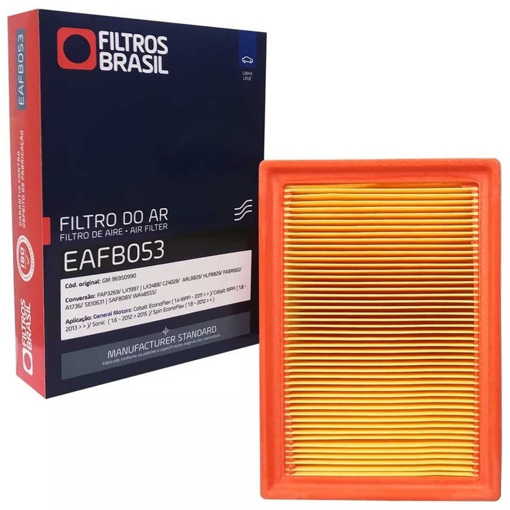 Filtro De Ar Motor Filtros Brasil Para Chevrolet Sonic Spin Cobalt Até 2016