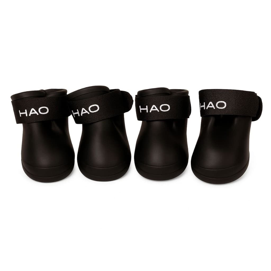 Bota de Silicone para Cachorro Gato Pet Botinha Protetor de Pata 4 Unidades Antiderrapante Preto