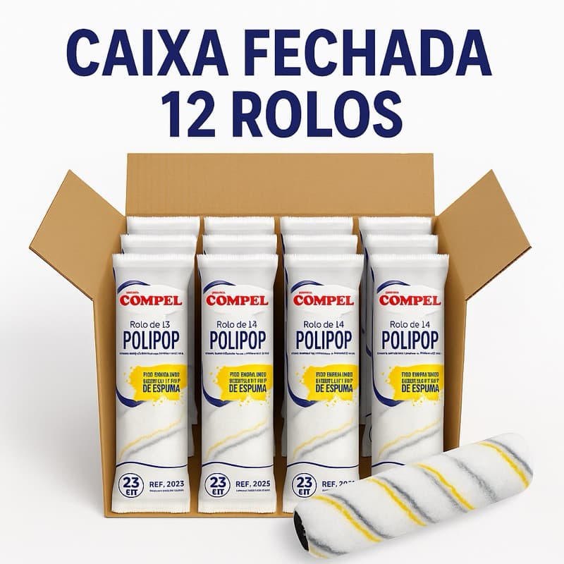 Rolo P/ Pintura 12 unidades de Lã Microfibra 10mmx23cm Respingo Zero