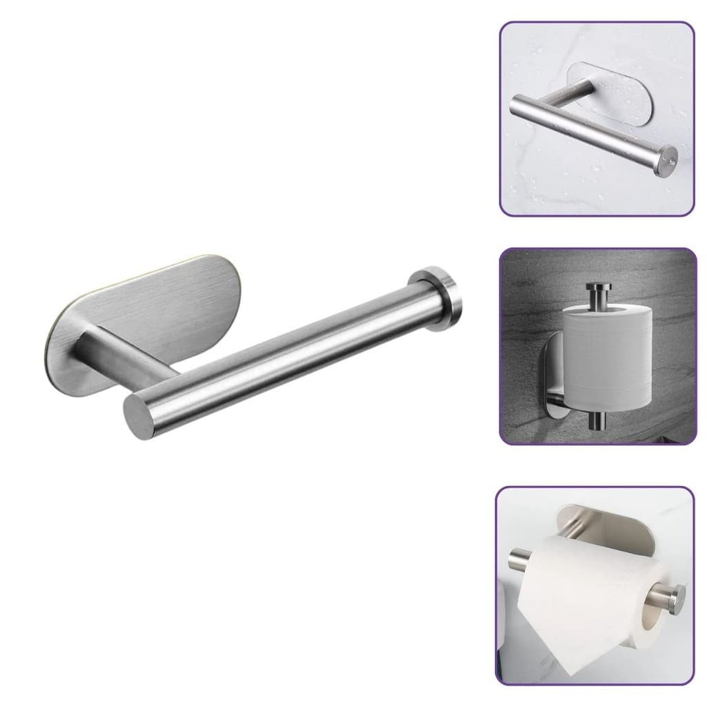 Suporte Papel Higiênico Parede Sem Furos Metal Para Banheiro Adesivo Colar Na Parede Metal Tag