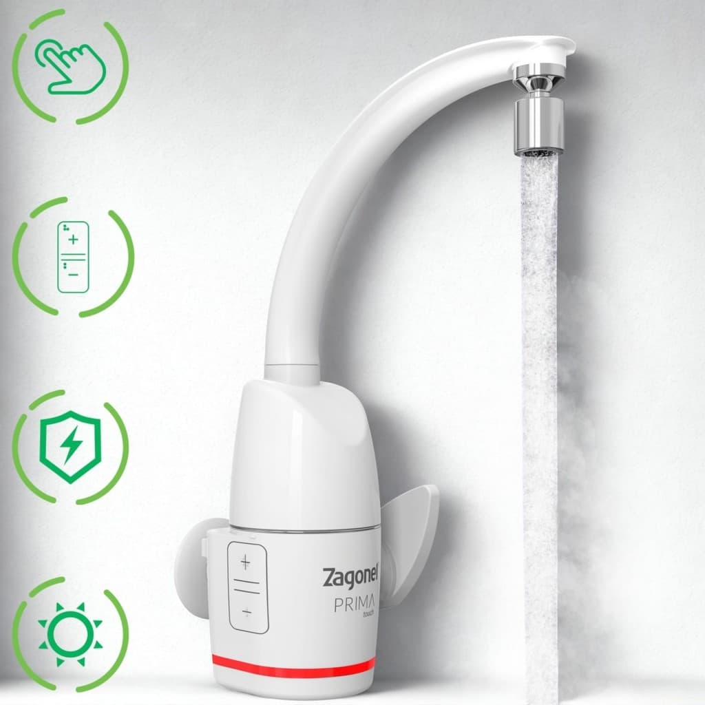 Torneira Eletrica Para Cozinha 220v Parede Bancada Zagonel Prima Touch 4 Temperaturas 5500W