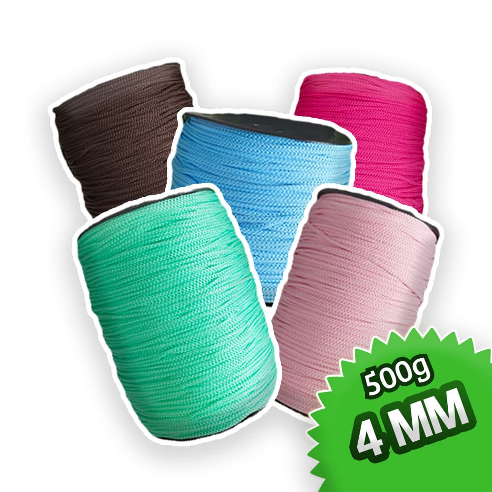 500g | FIO NAUTICO 4MM COLEÇAO SOFT PREMIUM POLIÉSTER - VARIAS CORES