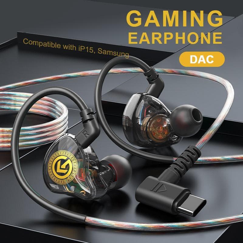 MUHUO QKZ Tipo C Baixo DAC Fones De Ouvido Com Fio 8D Surround Sound Cancelamento De Ruído Intra-Auriculares Para Jogos