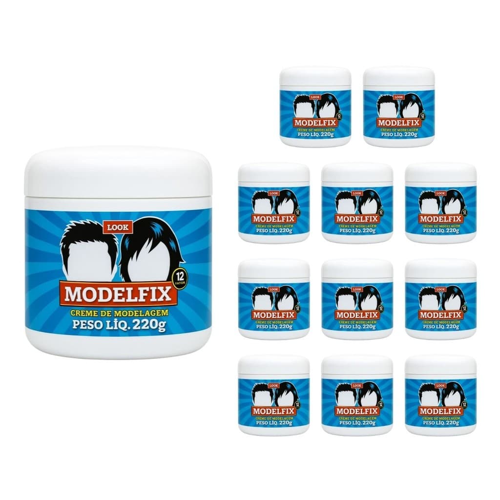 Creme Modelador Modelfix Look 220g Fixação e Estilo 12UN