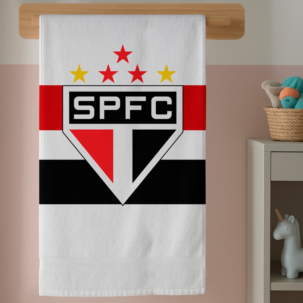 Toalha De Banho Estampa Time De Fultebol Tricolor Paulo Praia Piscina Dia Dos Pais Secagem Rápida