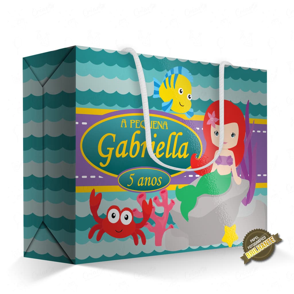 10, 15, 20 ou 25 unid - Caixa Surpresa - A Pequena Sereia Cute Baby (Mod 1) - [QUALIDADE PREMIUM COM BRILHO] - Sacolinha