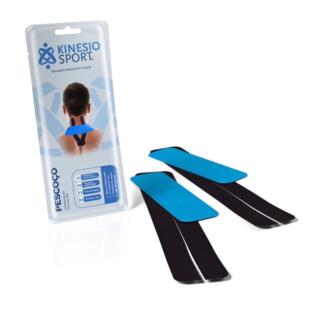 Bandagem Elastica Adesiva KinesioSport Pré-Cortada Pescoço
