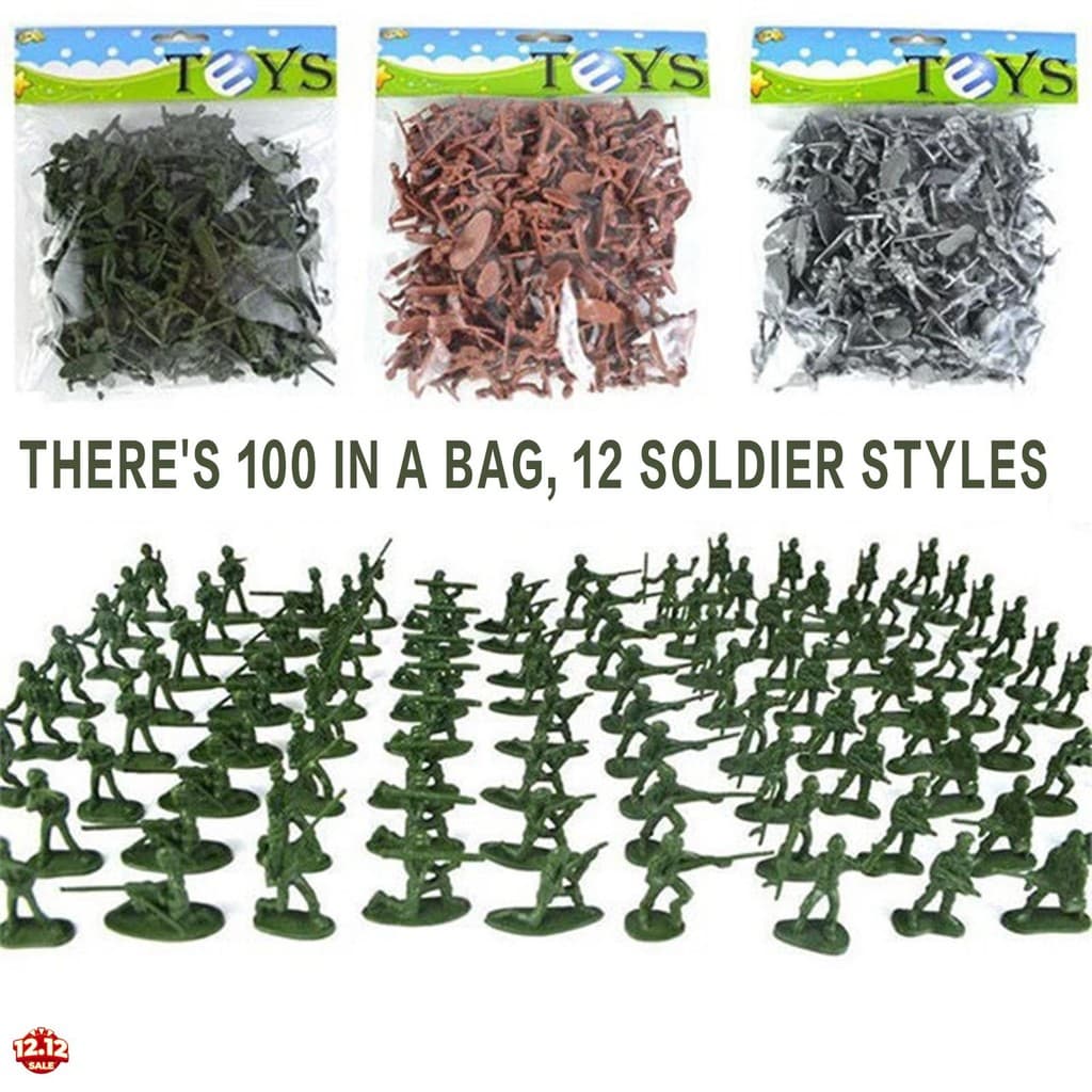 Conjunto Militar Masculino Do Exército , 100 Peças , Grupo De Batalha , Plástico , Homens , Brinquedo , Soldados Figuras