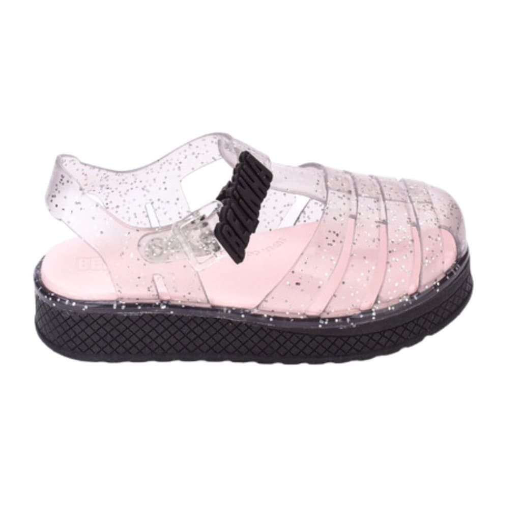Sandália Belinha Infantil  Kidy Plataforma Preto Glitter