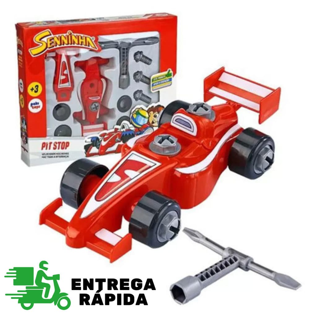 Carrinho de Corrida do Seninha Kit Pit Stop Montar Educativo - Gloobinho