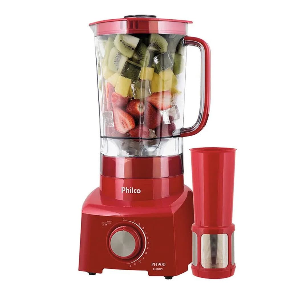 Liquidificador Philco Promaxx6 Turbo 1200W Vermelho com Filtro