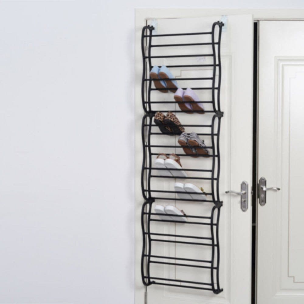 Sapateira Organizadora Vertical Porta De Parede Preta 36 Pares Prática Espaço Casa