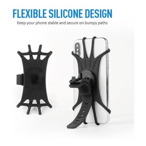 Suporte Para Celular Bicicleta E Moto Silicone 360 Graus