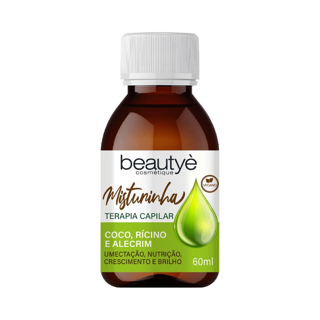 Óleo Capilar Misturinha da Beautyè – Óleo de Coco, Ricino e Alecrim - Força, Crescimento e Brilho Natural!