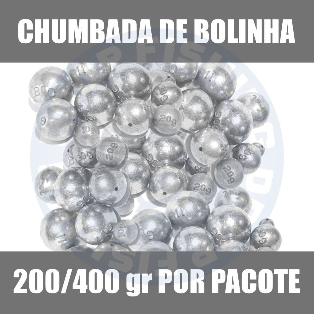 Chumbada Esfera de Bolinha  para Pesca - Pacote com 200 ou 400gr