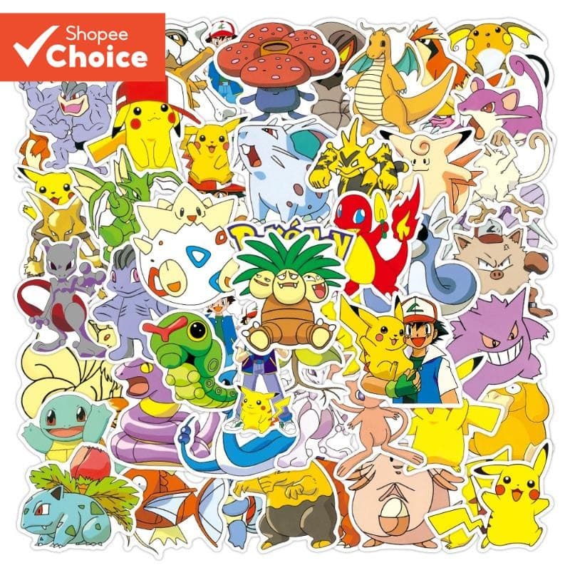 Adesivos Fofos De Graffiti Da Série Pokémon , 50 Peças Para Malas , Capas De Celular , Laptop , Capacete , Skate , Decor