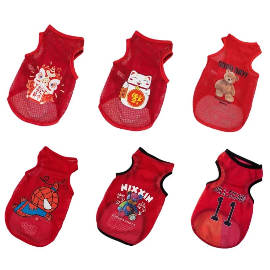 Novo festival Malha Roupas Para Animais De Estimação Primavera E Verão Pequeno Cão Colete teddy cat Coelho