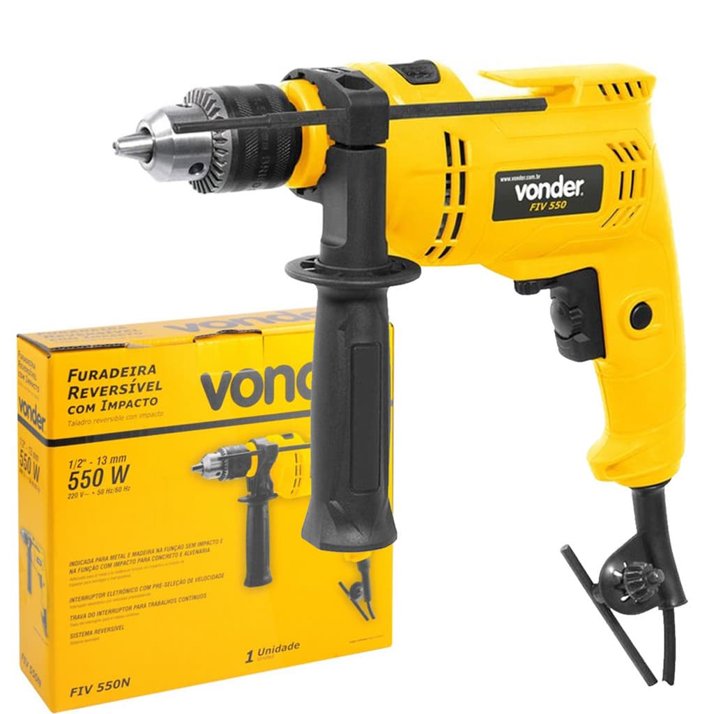 Furadeira Reversível Impacto 1/2" 550W FIV550N Vonder 220V