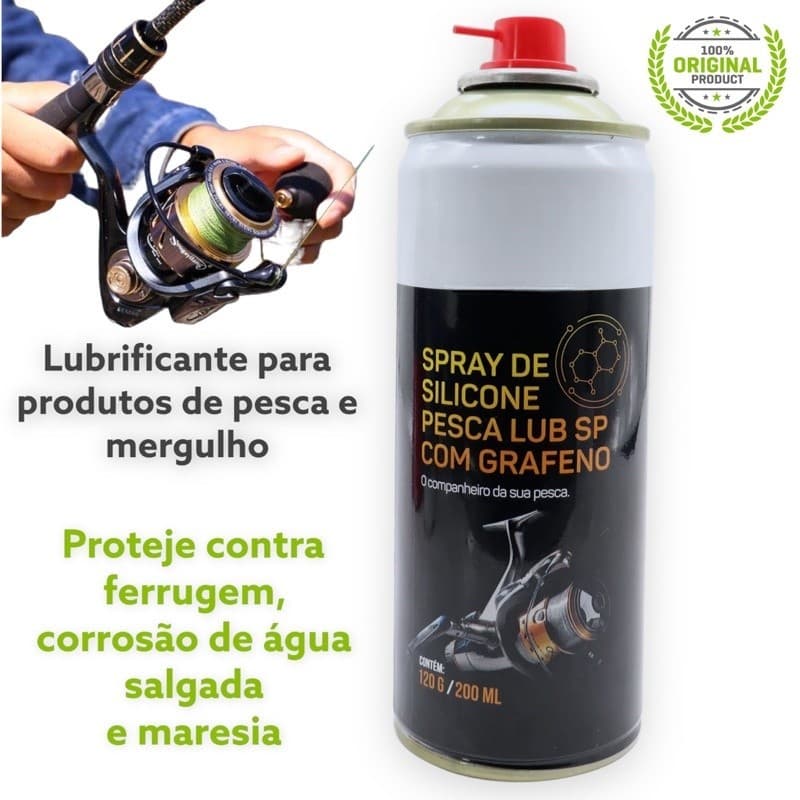 SPRAY lubrificante para produtos de pesca e mergulho com grafeno