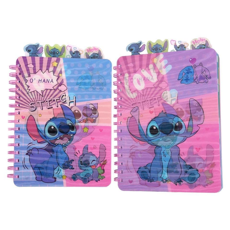 Caderno Capa Holográfica Pautado E Divisórias A5 Stitch Fofo Divertido