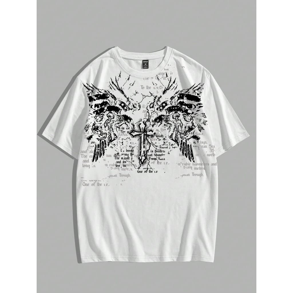 Camisa Camiseta Masculina 100% Algodão Estampa Gótica Punk Street Lançamento