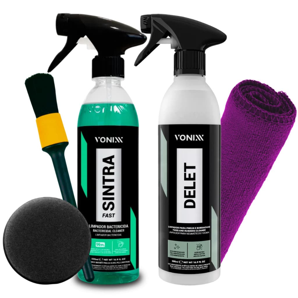 Sintra Fast 500ml Vonixx Limpador + Delet 500ml Limpador De Pneus E Borrachas Vonixx+ Kit De Brindes