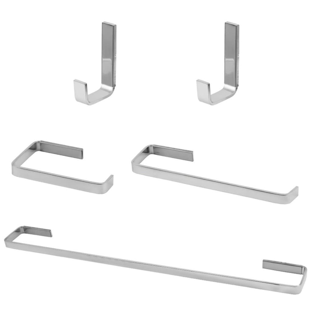 Kit Acessórios 5 Peças Quadrado Para Banheiro Stander Cromado