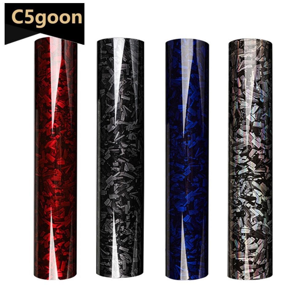 C5GOON 50/100/150cm Filme De Carro De Fibra De Carbono Brilhante Forjado Envoltório De Vinil Acessórios Adesivos De Deca