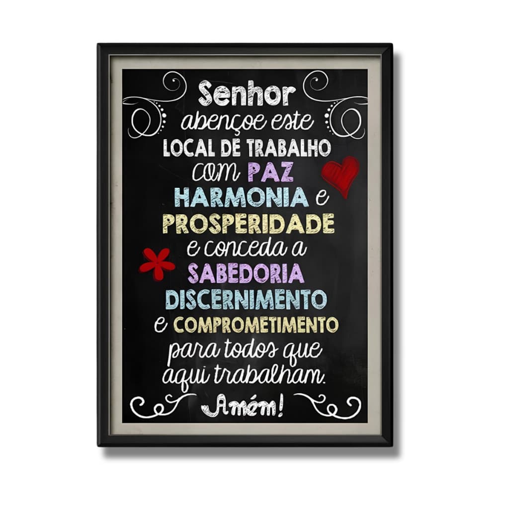 Placa Quadro Decorativo 20x30 Oração Trabalho Abençoe Este Local Trabalho