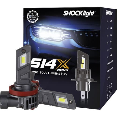 Lâmpada Led Nano Shocklight S14x 5000lm H1 H3 H7 H11 Hb3 Hb4