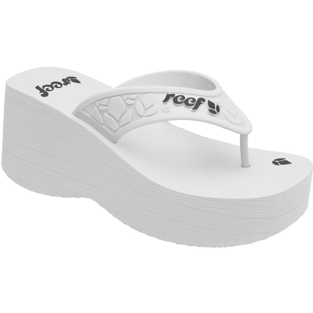 Chinelo Tamanco Plataforma Reef Jet Liv Branco Feminino