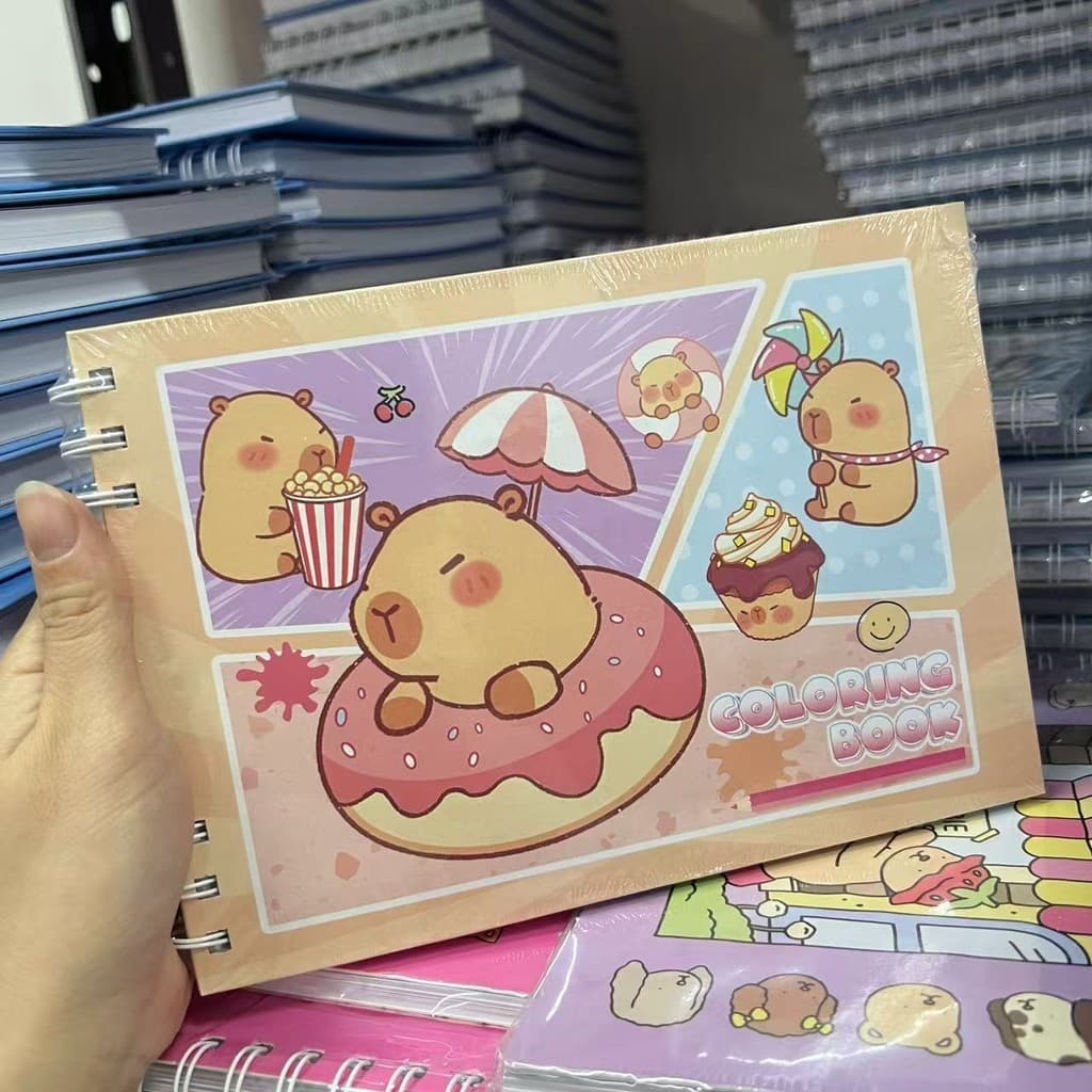 Livro De Colorir Capivara/Bobie Capa Dura Caderno De Desenho Infantil Com 50 Folhas
