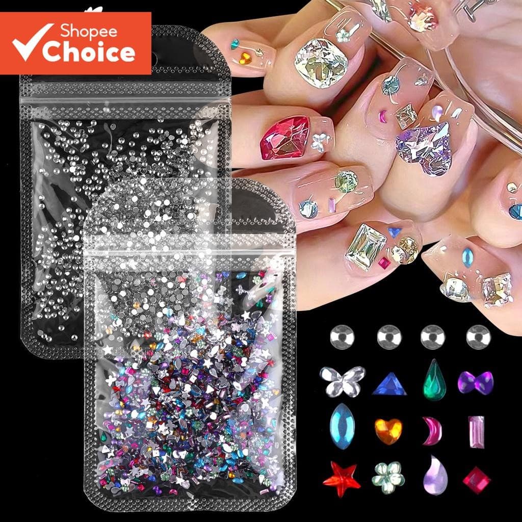 Monja Nail Art Glitter Cristal Diamante Flatback 3D Jóias de Unhas Multicolor Irregular Manicure Decorações